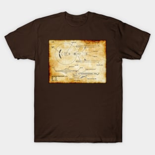 Parchment Showing U.S.S. Belknap Star Ship T-Shirt